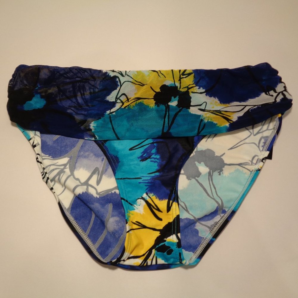 Be Creative Size 14 BANDED HIPSTER Blue New Bikini - Picture 3 of 14